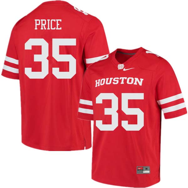 Men #35 Jayson Price Houston Cougars College Football Jerseys Sale-Red